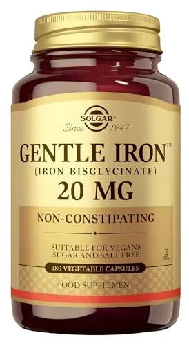 Solgar | Hierro GentleTM (Hierro bisglicinato) | 180 Cápsulas vegetales