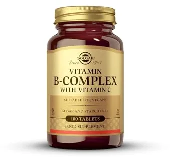 Solgar Vitamina B-Complex con Vitamina C, Sabor y Aroma Vainilla, 100 Unidades (Paquete de 1)