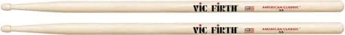 Vic Firth 5A - Baqueta para cajas y baterías (longitud 16", punta de madera), color marrón