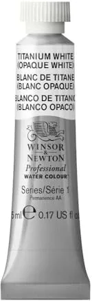 Winsor & Newton Acuarela Profesional - Pintura de Acuarela, Alta Luminosidad, Resistente a la Luz, Calidad de Archivo, Tubo de 5ML, Color Blanco De Titanio
