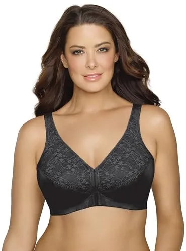 Exquisite Form 5100565 - Brasier de Encaje sin Aros para Espalda y Postura con Cierre Frontal, Negro -, 95D