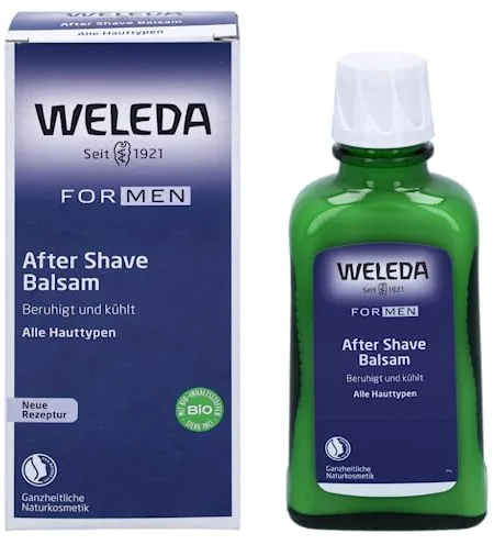 Weleda – FOR MEN Bálsamo After Shave Calmante para Hombre, Calma la Piel Irritada con Aloe Vera, Manzanilla y Mirra, Hidratación y Efecto Refrescante – 100 ml