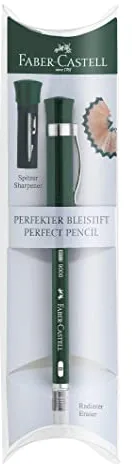 FABER-CASTELL 119037 - Lápiz perfecto Castell 9000, grado de dureza B, color del cuerpo - verde