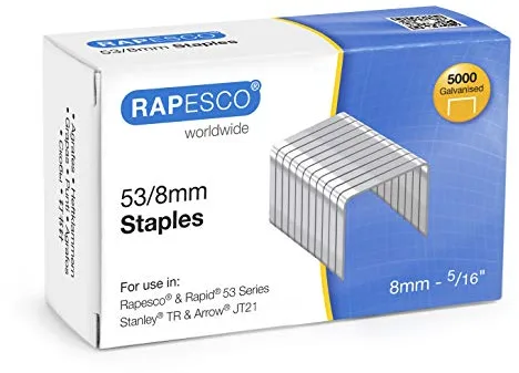 Rapesco 0750 Grapas Galvanizadas Tipo 53/8 mm para Grapadora de Pared, Paquete de 5000