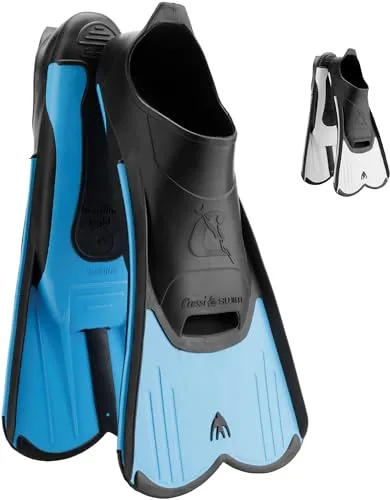 Cressi Light Short Fins Aletas Cortas de Entrenamiento y Natación, Unisex-Youth, Azul, 39/40