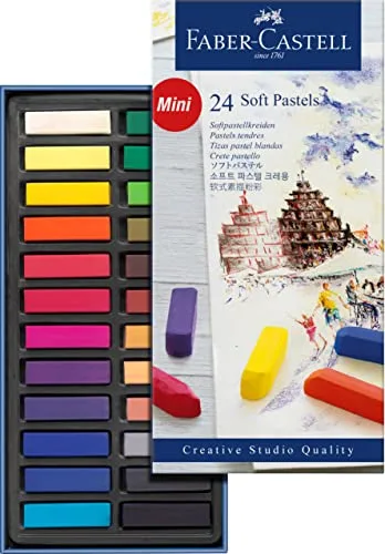 FABER-CASTELL 128224 - Mini tizas pastel suaves STUDIO QUALITY, 24 tizas pastel