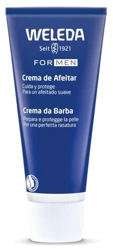 Weleda – FOR MEN Crema de Afeitar Suave para Hombre, BIO, Ablanda la Barba y Protege la Piel Sensible con Leche de Cabra y Almendra, Afeitado Manual Suave – 75 ml