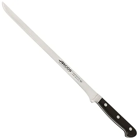 Arcos Serie Clasica - Cuchillo Jamonero - Hoja de Acero Inoxidable Forjado NITRUM 300 mm - Mango de Polioximetileno (POM) Color Negro