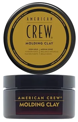 American Crew Molding Clay, Fibra de Fijación Fuerte y Brillo Medio, Ideal para Pelo Corto, Proporciona Textura y Forma Moldeable, Para Todo Tipo de Cabellos, 85g