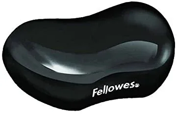Fellowes Gel Crystals - Reposamuñecas flexible ergonómico, color negro