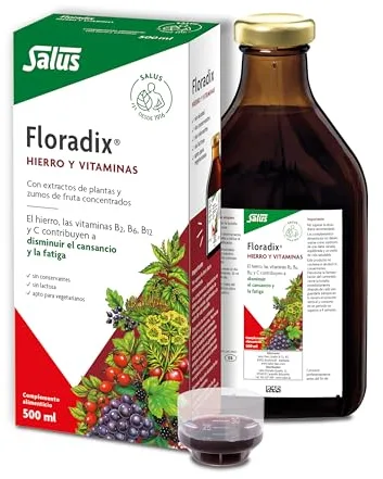 Salus - Floradix Suplemento de Hierro Líquido - 500 ml - Reduce el Cansancio y la Fatiga - Con Hierro Orgánico y Vitaminas B2, B6, B12 y C - Combate la Anemia - Suplementos Vitamínicos