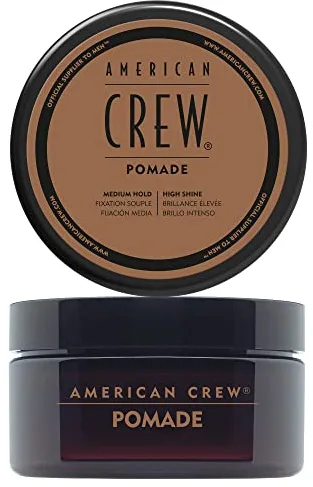American Crew - Pomade, Cera para el Pelo de Hombre, Alta Fijación, Fuerte y Duradera, Aporta Definición y Brillo, Acabado Flexible, Para Cabellos de Cualquier Longitud