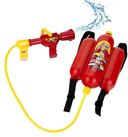 Theo Klein 8932 Bomba de Incendios Fire Fighter Henry, con función de pulverización de Agua y depósito, Transportable, Medidas 31 cm x 21 cm x 9 cm, Juguete para niños a Partir de 3 años