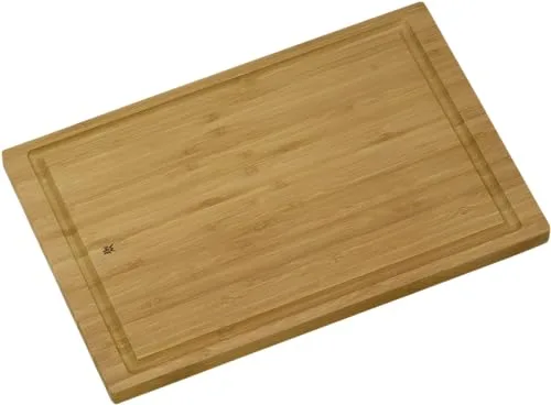 WMF Bambú - Tabla de Cortar de Madera de Bambú, 38 X 25 x 2 cm Tabla de Madera Mediana Rectángular para Cocina con Ranura para Jugos, Respetuosa con las Cuchillas
