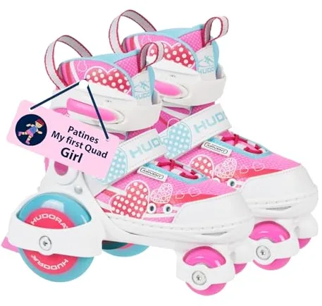 HUDORA Roller Skates My First Quad en Diferentes Tallas y Colores - Patines para niños hasta 20 kg - Patines para niños Ajustables - Patines de iniciación con Ruedas Grandes