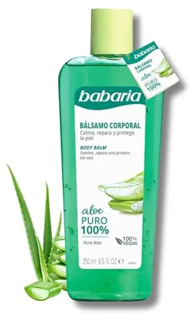 Babaria - Crema Hidratante Corporal Con Aloe Vera Puro | Crema Aloe Vera 100 Puro 250ml | Crema Hidratante Hombre Y Mujer | Crema Cuerpo Hidratante Textura Ligera