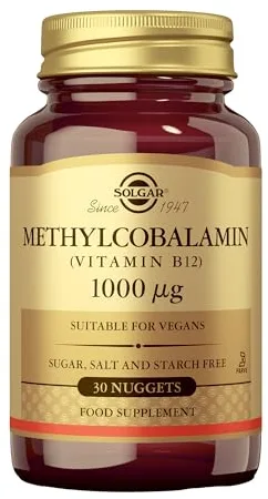 Solgar | Methylcobalamin (Vitamin B12) | Suplemento Alimenticio que Ayuda a la Producción de Glóbulos Rojos | Con Vitamina B12 | Para Hombre y Mujer | 30 Cápsulas