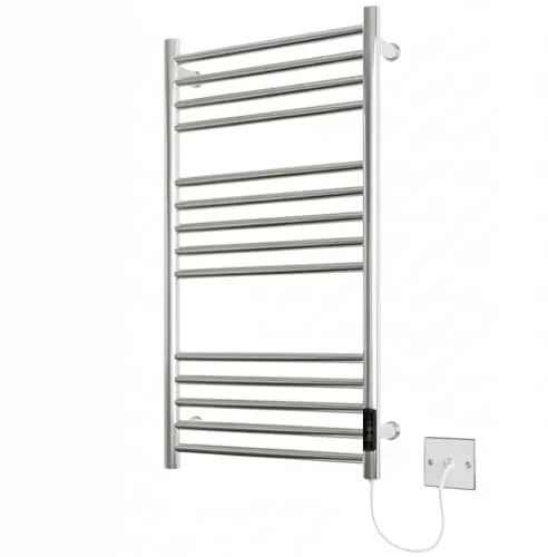 Greened House Radiador Toallero Eléctrico Baño – Toallero Eléctrico en Acero Inoxidable, Acabado Espejo, Serie Siena, Montaje en Pared, 720x400mm