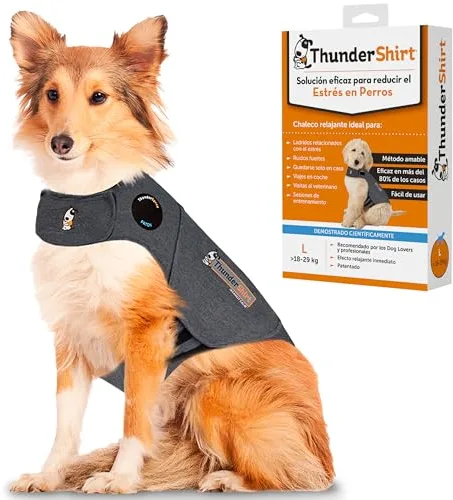 Thundershirt - Chaleco Relajante para Perros - Antiestrés, Ayuda a Reducir la ansiedad, Gris, L
