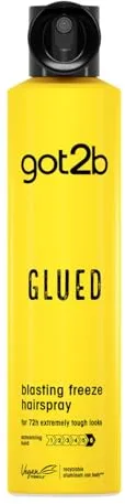 got2b Spray Fijador Glued (1 x 300 ml), laca voluminizadora para el pelo, laca pelo con 72 h de fijación muy fuerte, fijador de pelo para peinados con actitud, vegano*