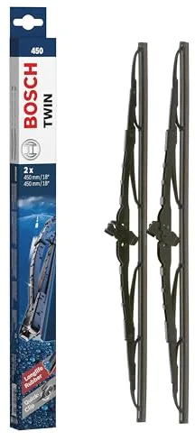 Escobilla limpiaparabrisas Bosch Twin 450, Longitud: 450mm/450mm – 1 juego para el parabrisas (frontal)