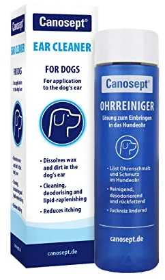 Canosept Limpiador Oidos Perros 125ml – Spray antiséptico para perros - Solución para el cuidado del oído y limpiador del oído del perro y disuelve la suciedad en el oído del perro