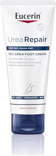 Eucerin UreaRepair Crema de Pies 10% Urea (100 ml), hidratación 48 h para pie, talones y callos, alivio inmediato de la presión, crema para pies secos y agrietados con ceramidas