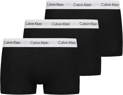 Calvin Klein Calzoncillos bóxer Hombre Pack de 3 Low Rise Trunks Ropa Interior, Negro (Black), M