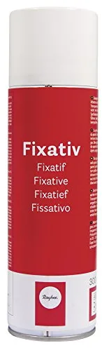 Rayher Spray fijador carboncillo, ceras, pastel y lápices, transparente, 300 ml, 3401300