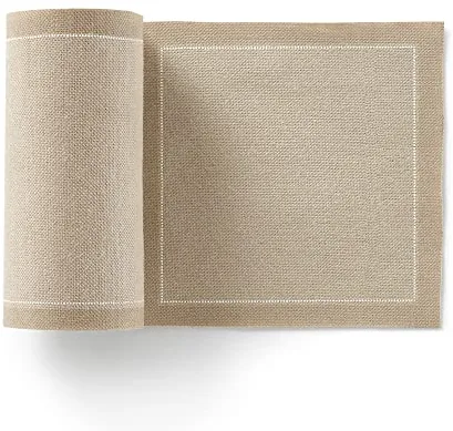 MY DRAP – Rollo de 50 servilletas de tela | 100% Algodón | Reutilizables | 11 x 11 cm | Servilletas de Cóctel y Aperitivo | Color Arena | Formato Rollo, en Unidades Precortadas