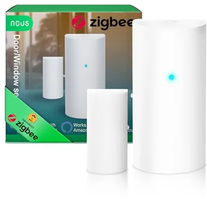 NOUS E3 ZigBee Contacto de ventana, Sensor de puerta, Sensor de puerta Google Assistant, ZigBee 3.0, Tuya Smart Life, MQTT, ZigBee2MQTT