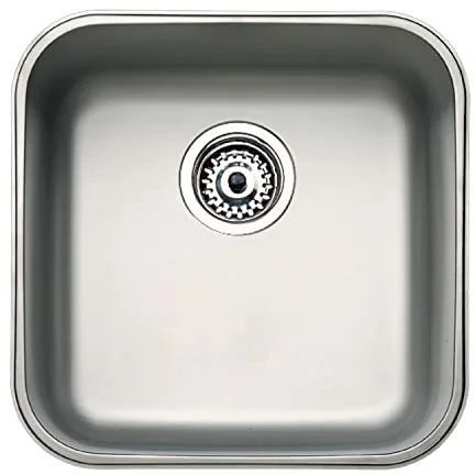 TEKA Fregadero Bajo Encimera 1 Seno 40cm en Acero Inoxidable con Desagüe, BE 40.40