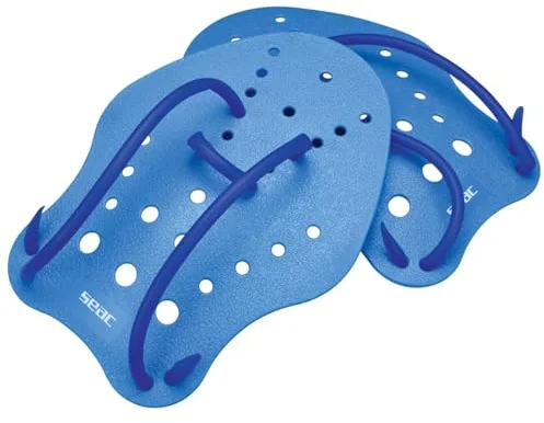 SEAC Hand Paddle Paleta para el Entrenamiento de natación en la Piscina y en el mar, Azul, S