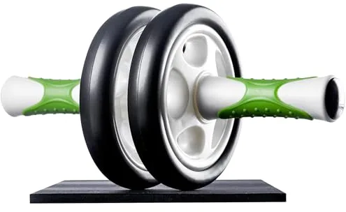 Ultrasport Ab Roller, Ab Trainer Con Esterilla Rodillas, Ejercicios Abdominales Hombres Y Mujeres, Rueda Abdominales Multifuncion, Para Mayores,Aparato Musculacion Plegable Poco Espacio, Blanco/Verde