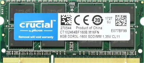 Crucial RAM CT102464BF160B 8 GB DDR3 1600 MHz CL11 Memoria Portátil