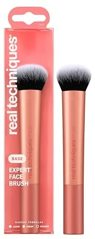 Real Techniques Brocha de maquillaje facial Expert, para bases líquidas y en crema, colorete y bronceador, 1 unidad