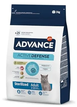 Advance Cat Adult Sterilized, Pienso para Gatos Adultos Esterilizados con Pavo, 3kg