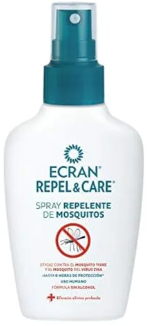 Ecran Repel Care, Spray Repelente de Mosquitos sin Alcohol - Spray Antimosquitos con Hasta 6 Horas de Protección - Ideal para Toda la Familia - Formato Viaje de 100 ml