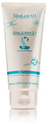 SALERM - Acondicionador de Pelo Instantáneo - Salerm 21 Silk Protein - 100 ml - Acondicionador sin Aclarado o con Aclarado - con Proteínas de Seda - Protector del Calor e Hidratante