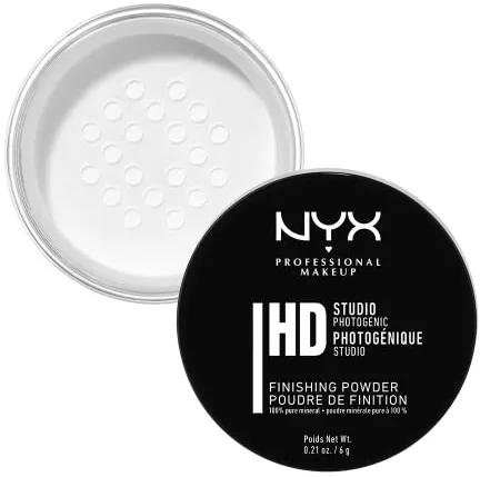 NYX Professional Makeup Polvos fijadores Studio Finishing Powder, Polvos sueltos, Acabado mate, Absorbe brillos, Fórmula vegana, Tono: Translucent
