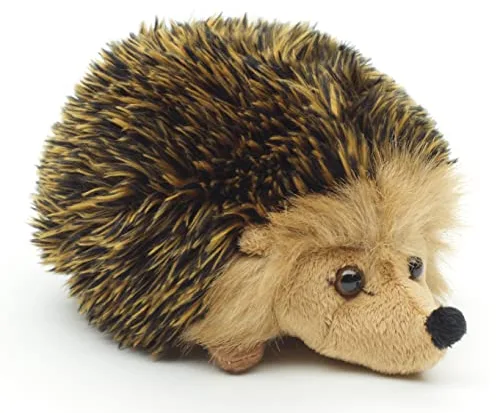 Uni-Toys - Erizo dorado y marrón - 15 cm (longitud) - Animal del bosque - Peluche de peluche.