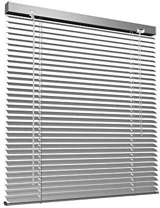 Victoria M. Persiana de Aluminio, Veneciana Fijación sin Taladrar, Incluye Clips de Sujeción Klemmfix, 120 x 130 cm, Plata