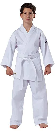KWON Karate Basic - Kimono de Artes Marciales Infantil, tamaño 110 cm, Color Blanco