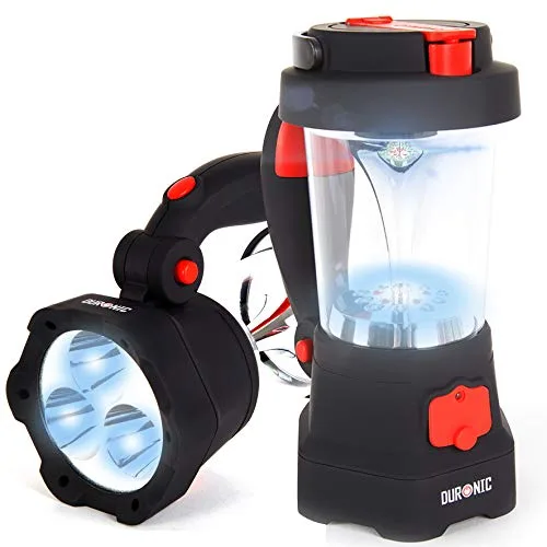 Duronic Hurricane - Linterna con dinamo y USB, 10 LED, señal de emergencia, color rojo intermitente, linterna de 3 LED, ideal para camping, senderismo, jardín, bricolaje