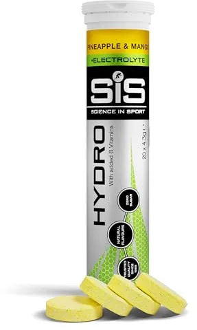 Science in Sport HYDRO comprimidos de elctrolitos 20 uds. Mango y piña - Veganos, Para un buen balance hídrico y electrolítico