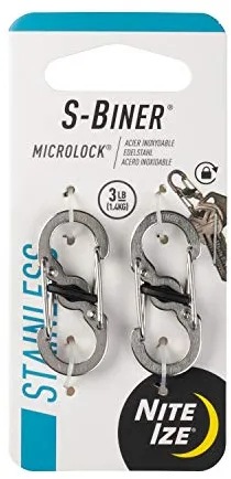 Nite Ize Sbiner Microlock - Organizador de llaves, color plateado, pack de 2 unidades, m