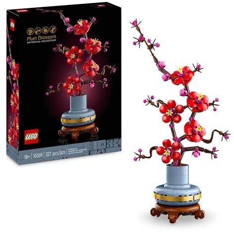 LEGO Botanicals Flor de Ciruelo Adorno Floral - Flores Artificiales - Decoración del Salón y el Hogar - Maqueta para Construir para Adultos Mujeres y Hombres 10369