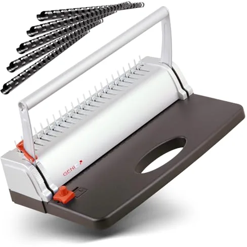 Genie Encuadernador en espiral CB 800 (hasta 145 hojas; DIN A4; incluye juego de encuadernación de plástico) plateado/negro