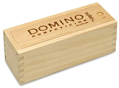 Cayro - Dominó - + 6 Años - Modelo de Competición - con Caja Tradicional de Madera - Juego Clásico de Mesa - para Niños y Adultos - De 2 a 4 Jugadores