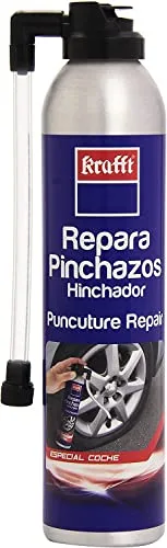 Krafft Kit Repara Pinchazos – Reparación Instantánea – Fácil Aplicación sin Herramientas – Solución Temporal para Emergencias – Compatible con Todo Tipo de Ruedas – 300ml